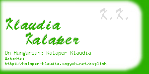 klaudia kalaper business card